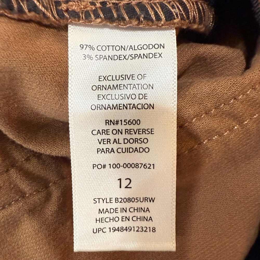Democracy Brown Corduroy Ab Solution Pants Classic Straight-Leg Size 12 - Picture 12 of 12